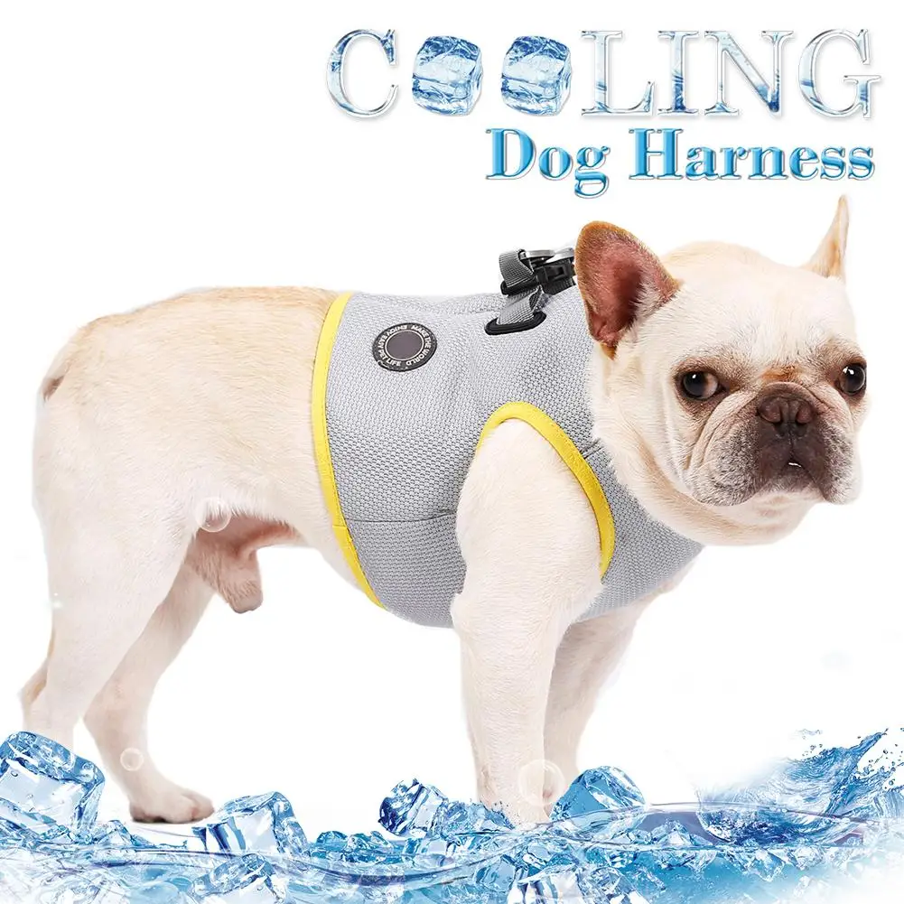 Summer Dog Cooling Vest Breathable Mesh Puppy Dog Cooling Clothes Pet Reflective Vest Harnesses Quick Release Pet Dog Clothes