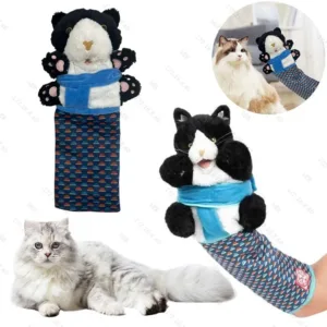 2/1pcs Cats Puppet Wrestler Wrestling Glove Interactive Play Cat Plush Animal Toy With Sturdy Padding Soft Plush for Games Cats