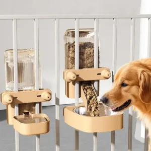 Hangable Dog Feeder Cage Mounted Automatic Water Bowl Food Dispenser Pet Supplies Large Crate Feeder Dish For Puppy Cats
