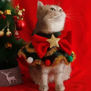 Christmas Pet Scarf Winter Dog Neck Warmer With Hat Pet Scarf With Bow And Ball Design Christmas Cat Costume Dog Clothes For