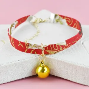 Cat Collars With Bell Pendant Adjustable Puppy Kitten Necklace Cartoon Cats Collars With Bells Cat Accessories Pet Supplies