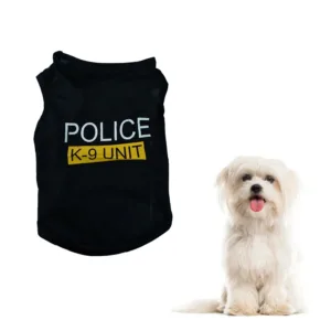 Dog Vest Polices Suit Cosplay Dog Clothes Soft Dog T-Shirt Summer Breathable Vest For Chihuahua, Pomeranian, Pugs, Maltese