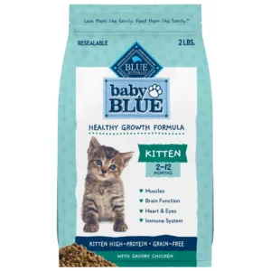 Baby Blue Natural Kitten Dry Cat Food for Healthy Growth, Chicken, 2-lb Bag