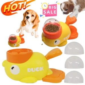 Dog Puzzle Feeder Interactive Pet Food Treat Dispenser Cartoon Duck Design Pet Snack Feeder for Dog Training Mental Enrichment