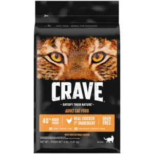 Grain Free Adult High Protein Natural Dry Cat Food with Protein from Chicken, 4 lb Bag