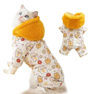 Thickness Winter Cat Apparel Warm Dog Clothes For Small Dogs Winter Comfortable Animal Pattern Puppy Clothing For Playing