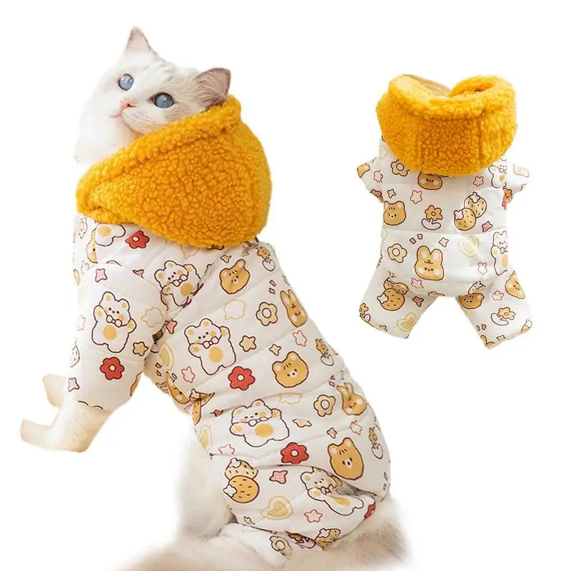 Thickness Winter Cat Apparel Warm Dog Clothes For Small Dogs Winter Comfortable Animal Pattern Puppy Clothing For Playing