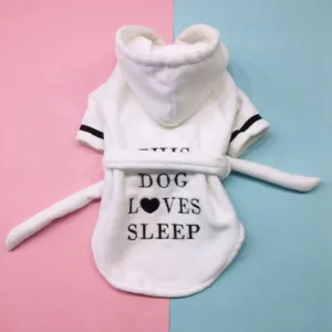 Pet Dog Bathrobe Dog Pajamas Sleeping Clothes Soft Pet Bath Drying Towel Clothes Puppy Dogs Cats Coat Pet Accessories