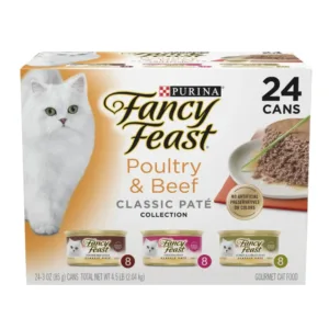 Purina Classic Pate Kitten Food, Wet Cat Food, Poultry & Beef, 3 oz Cans (24 Pack)