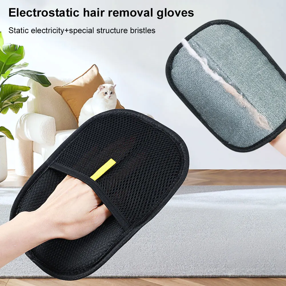 Pet Grooming Gloves Deshedding Brush Glove for Dog Cat Rabbit with Long/Short/Curly Hair