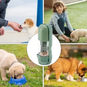 2 In 1 Dog Water Bottle 2 In 1 Dog Food Integrated Drinking Fountain Dog Travel Accessories Pet Small Water Dispenser Built-in