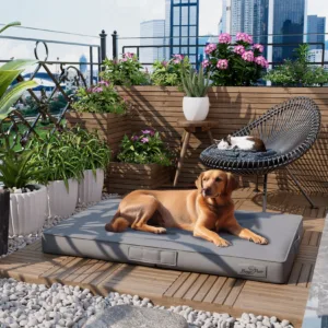 L XL XXL Dog Bed 3D Technology Microfiber Leather Cover Foldable Pet Cushion leeping Mat Gray and Brown Color Bite Proof