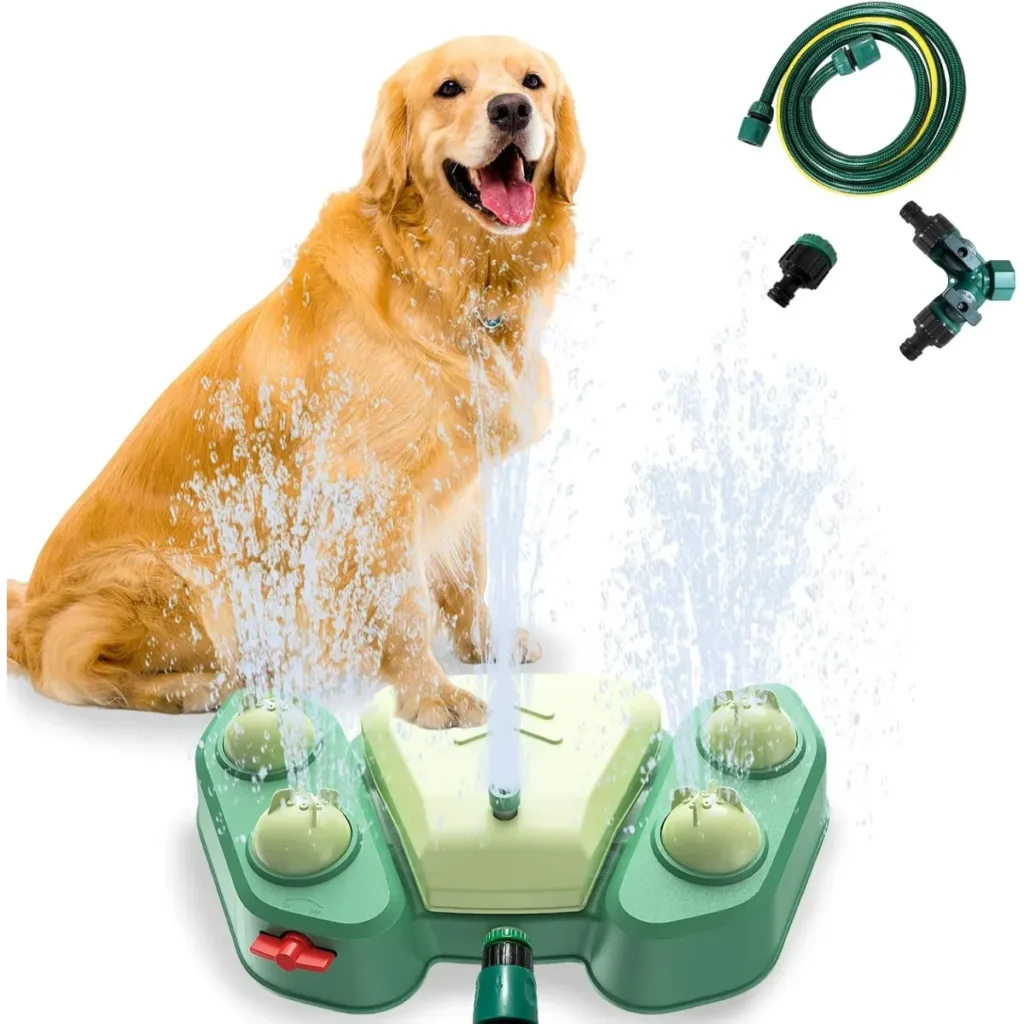 Dog Water Sprinkler Toy Non-Electric Outdoor Dog Water Fountain Step on With Hose and Connector Pet Summer Water Dispenser Toys