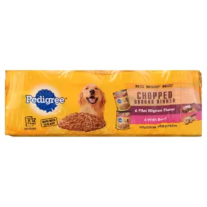 Chopped Ground Dinner Wet Dog Food Variety Pack, 13.2 oz Cans (12 Pack)