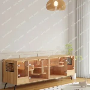 Household indoor TV cabinet cat house cat cage cabinet Cat villa solid wood cage
