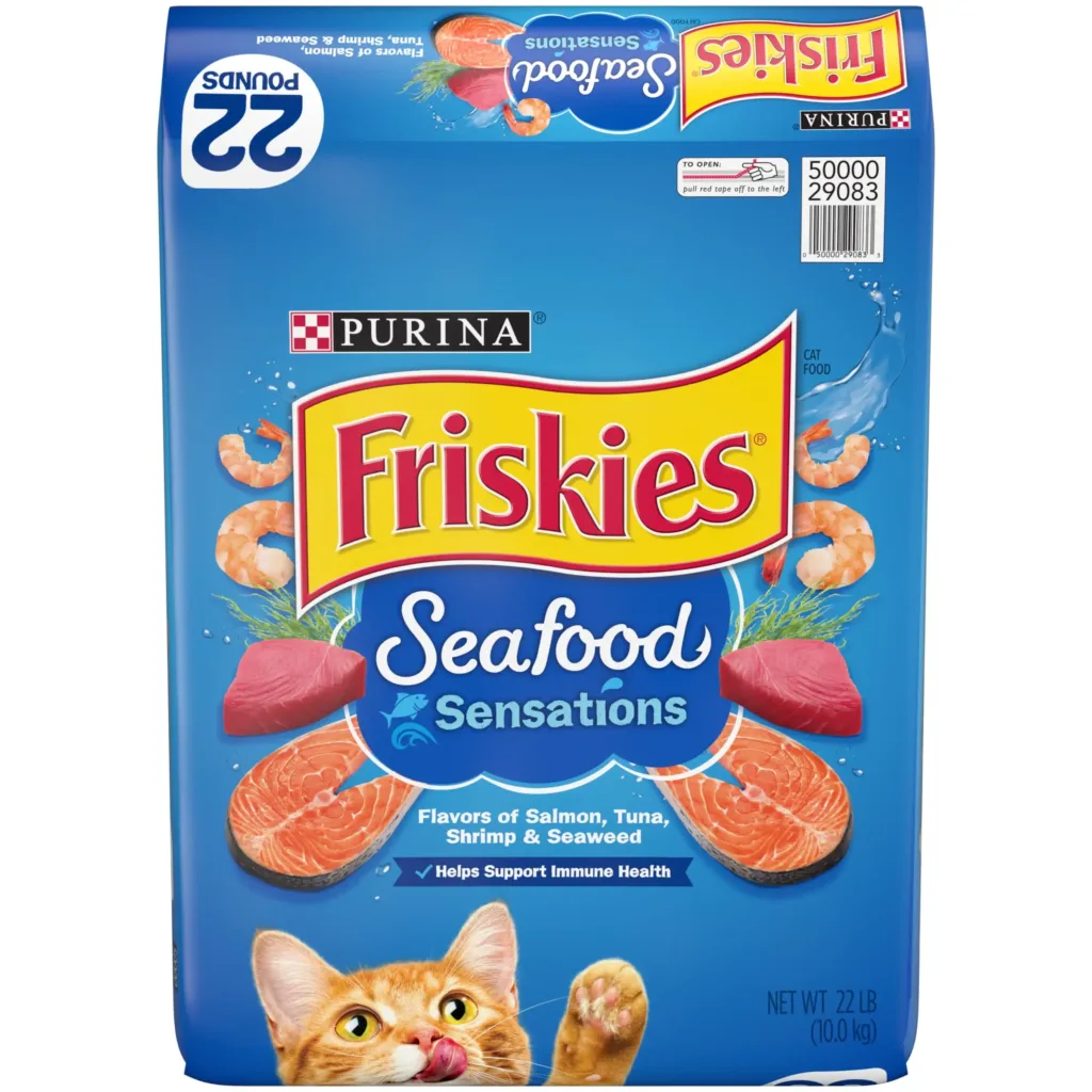 Purina Seafood Sensations, Indoor Dry Cat Food, Salmon, Golduna, & Shrimp, 22 lb Bag