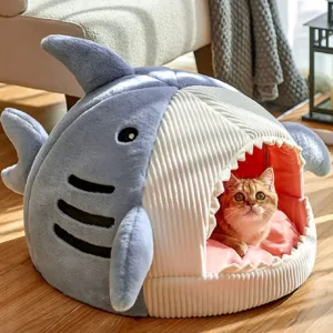 1pc Cute Cat Bed For Indoor Cats Soft Pet Cave Beds Cozy Dog House Cushion Kitten Lounger Tent Mat
