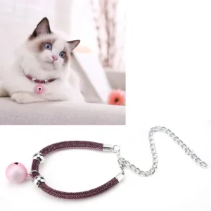 Japanese Style Pets Necklace Kitten Supply Cat Bell Collar with Extension Chain Nylon Accessory For Cat