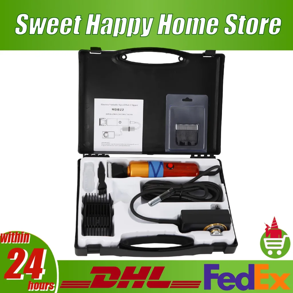 220V 36W Corded Electric Pet clippers 1000-6600rpm Speed Range for Shave Long-Haired of Cats and Dogs Nylon Steel Ceramics Blade