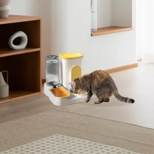 Dog Automatic Feeder Auto Feeder Cat Food Water Dispenser Large Capacity 2 In 1 Pet Supplies With Removable Food Bowl Water Bowl