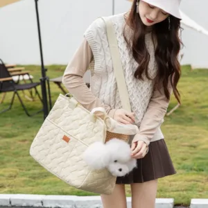 Canvas Cat Bag Carriers Outdoor Transporter Portable Handbags Breathable Dog Cat Accessories Travel Car Carrying Pet Moving Bag