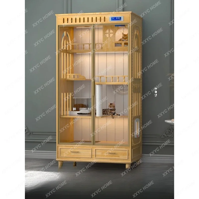 Cat Villa Solid Wood Household Solid Wood Cage Nest Cat Cabinet House Luxury Large Space