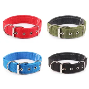 5 size Comfortable Adjustable Nylon Strap Dog Collar For Small And Big Pet Dog Cat Collars 8 Color Red/Blue/Black/Green Dog car