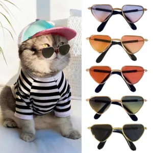 Dog Sunglasses Cat Pet Products Lovely Vintage Round Reflection Eye Wear Glasses For Small Dog Cat Pet Photos Props Accessories