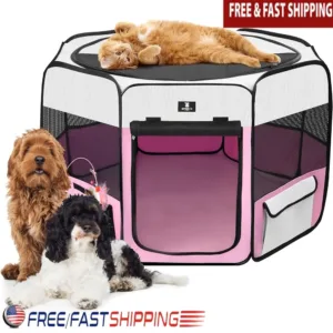 Portable Pet Playpen Foldable Dog Cat Exercise Tent Indoor Outdoor Travel Kennel Puppies Rabbits Chicks