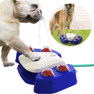 Dog Sprinkler Dog Water Fountain Adjustable Angle & Spray Dog Playing Water Toy Multi-Function for Garden & Lawn Watering