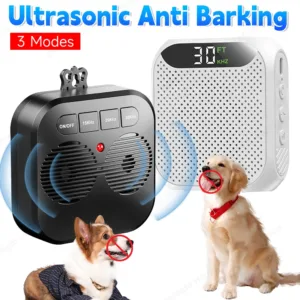 Dog Repeller Portable Ultrasonic Deterrent Anti-barking 3 Modes 30 Ft Range Dog Training Device Repel Animals Pets Dog Trainer